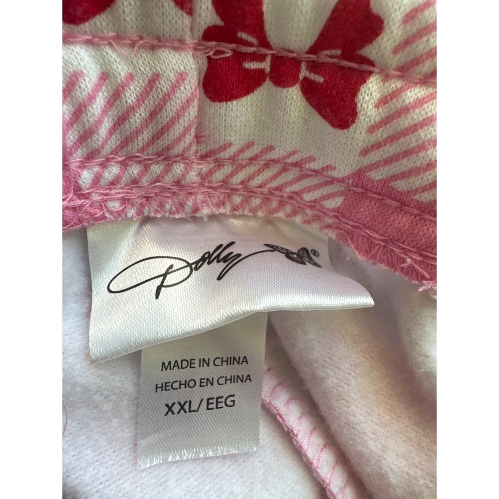 Dolly Parton Cozy Pink Gingham Bow Print Jogger Pajamas Size XXL Women - Picture 4 of 6